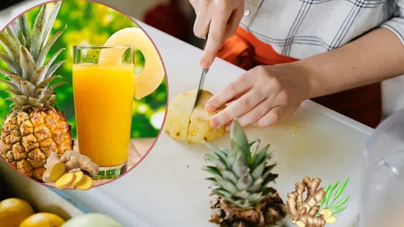 Công đoạn sơ chế dứa và gừng tươi đúng cách giúp giữ trọn vẹn các dưỡng chất quý giá.