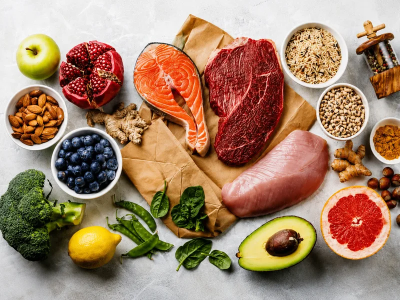 Chế độ ăn đa dạng với thực phẩm giàu sắt, vitamin B12 và folate có thể hỗ trợ phòng ngừa thiếu hụt dinh dưỡng.